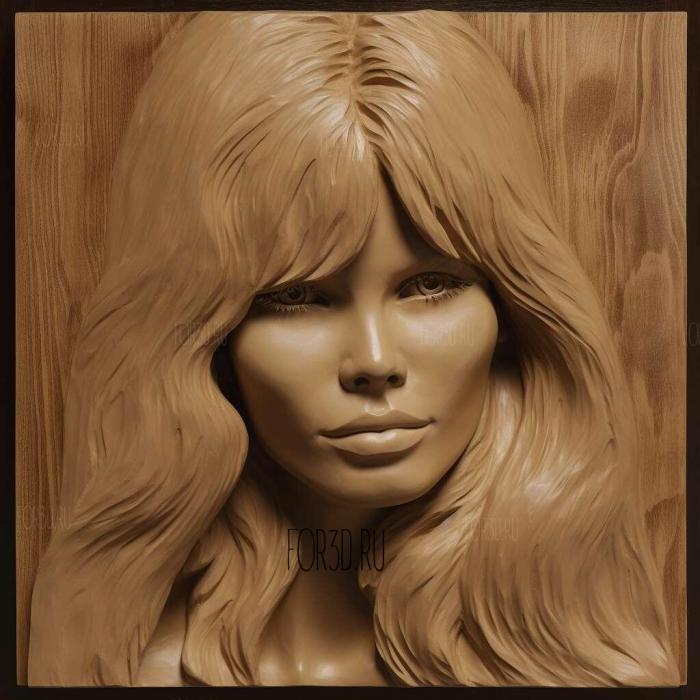 Brigitte Bardot 3 stl model for CNC